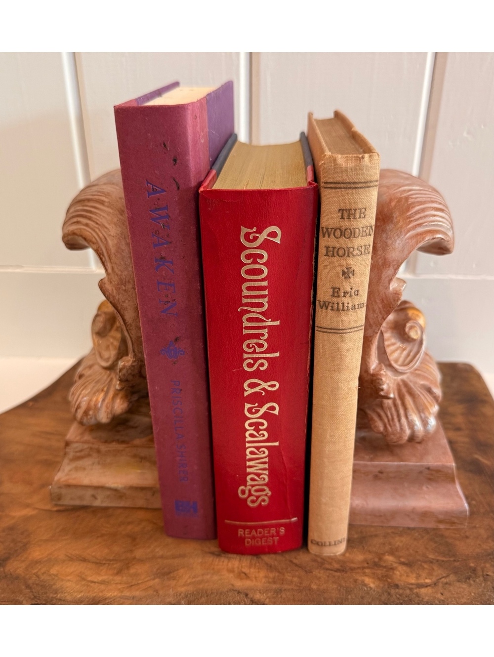 Carved Marble Alabaster Architectural Book Ends, Ornate Rococo Baroque Style